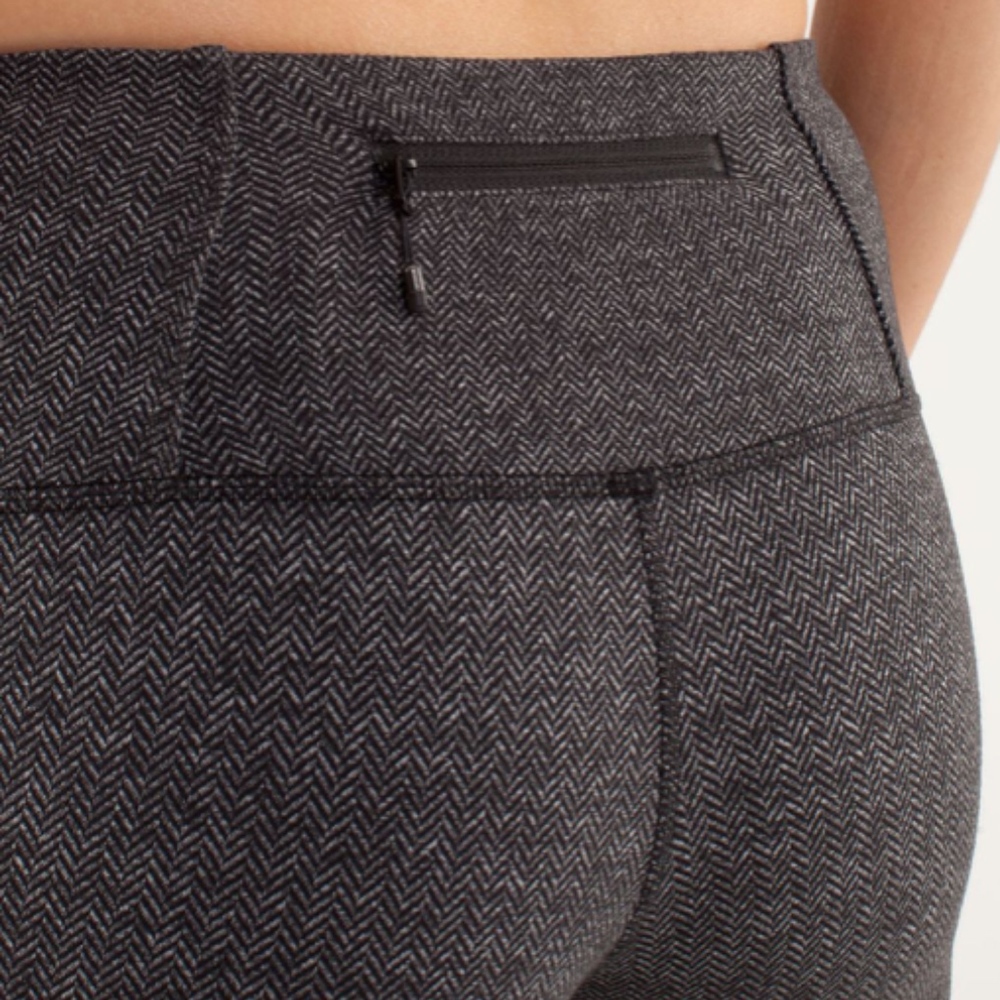 Lululemon Runder Under Pocket Herringbone Black 4 - Picture 3 of 7